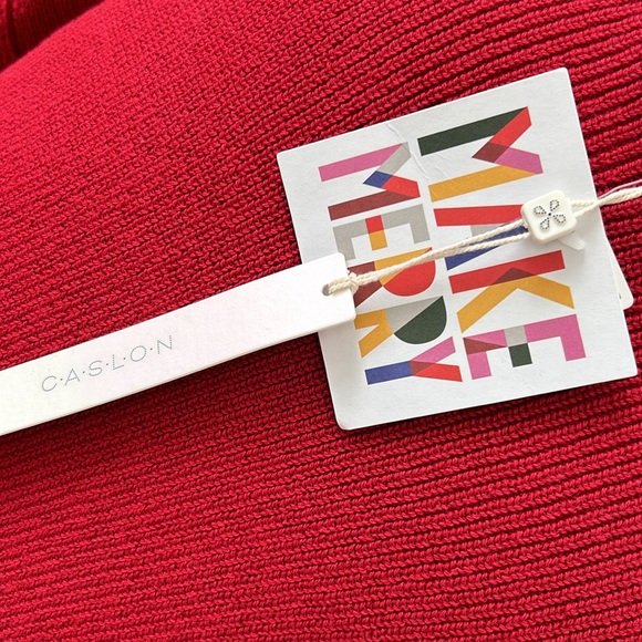 NWT CASLON Scoop Beck Ribbed hip length sweater in Red Chili - Picture 7 of 10